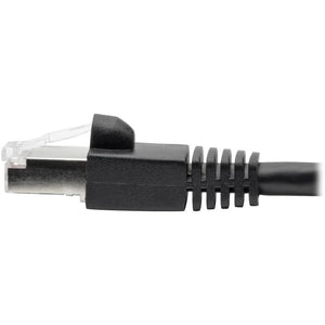 1FT CAT6A BLACK SNAGLESS SHIELDED STP POE M/M PATCH CABLE