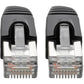 1FT CAT6A BLACK SNAGLESS SHIELDED STP POE M/M PATCH CABLE