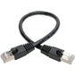 1FT CAT6A BLACK SNAGLESS SHIELDED STP POE M/M PATCH CABLE