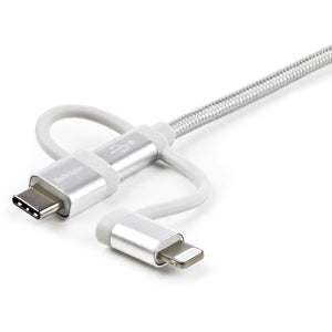 3FT USB MULTI CHARGING CABLE LIGHTNING USB C MICRO-USB CHARGER