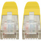 2FT CAT5 CAT5E PATCH CABLE MOLDED 350MHZ UTP YELLOW RJ45 M/M