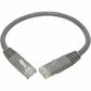 1FT CAT6 CAT5E PATCH CABLE RJ45 GIGABIT MOLDED M/M 550MHZ GRAY
