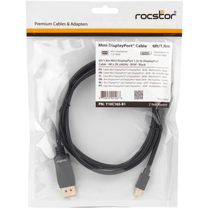 6FT MINI DISPLAYPORT TO DP M/M DISPLAYPORT TO DISPLAYPORT 1.2 4K