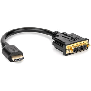 8IN HDMI TO DVI-D ADAPTER M/F GOLD PLATED CONNECTORS BLACK