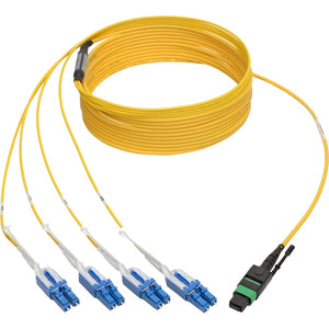 5M 12-FIBER SMF MTP/MPO 8.3/125 PLENUM YELLOW BREAKOUT PATCH CABLE