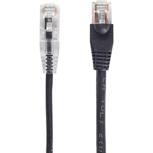 12FT BLACK CAT6A SLIM 28AWG PAT CH CABLE 500MHZ UTP CM SNAGLESS