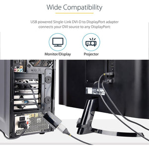 DVI TO DISPLAYPORT ADAPTER DVI-D DP VIDEO CONVERTER USB POWER