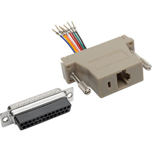 DB25 TO RJ45 SERIAL ADAPTER MODULAR M/F RS-232 RS-422 RS-485