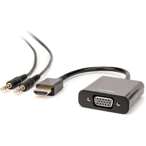 3IN HDMI TO VGA M/F + 3.5MM AUDIO CABLE ADAPTER BLACK