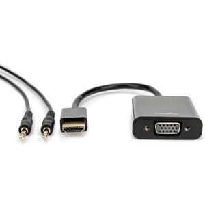 3IN HDMI TO VGA M/F + 3.5MM AUDIO CABLE ADAPTER BLACK