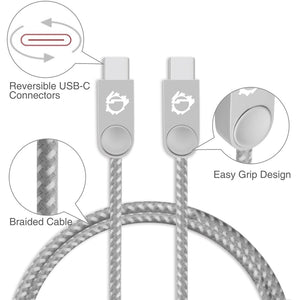 BNDL 1.65FT AND 3.3FT ZINC ALLOY USB-C TO USB-C M/M BRAID