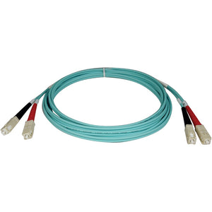 10M 10GB DUPLEX MMF PATCH CABLE LSZH AQUA FIBER SC/SC 50/125