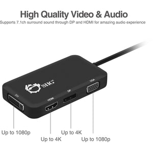 USB-C TO 4-IN-1 MULTIPORT VIDEO ADAPTER DVI/VGA/DP/HDMI