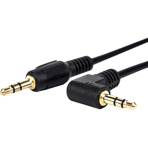 1FT SLIM 3.5MM TO RIGHT ANGLE STERIO AUDIO CABLE BLACK