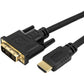 3FT HDMI TO DVI-D M/M CABLE DVI 18+1 GOLD PLATED SHIELDING BLK