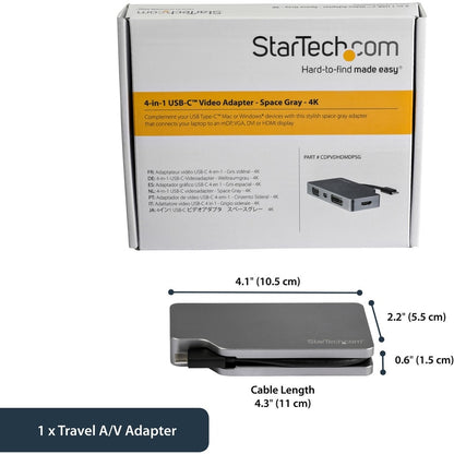 USB C MULTIPORT VIDEO ADAPTER DONGLE HDMI VGA MDP DVI CONVERTER