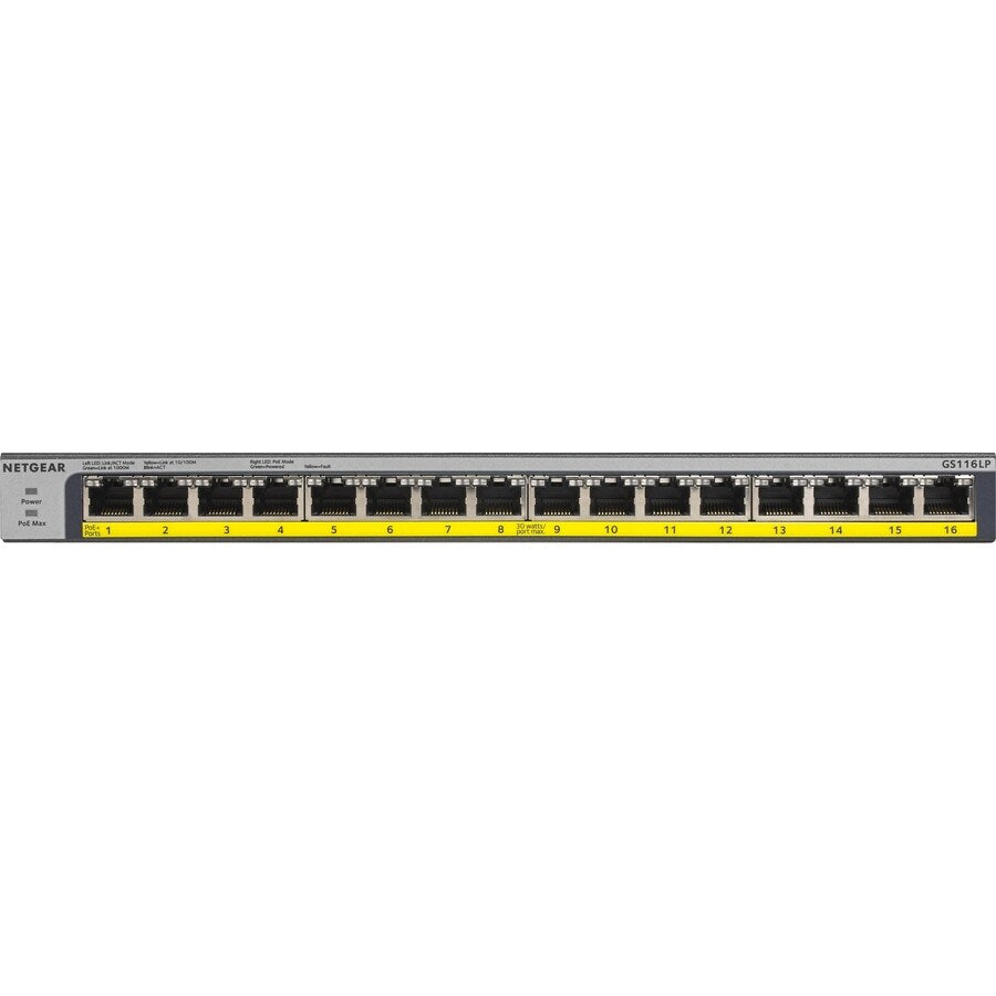 16PORT POE/POE+ GIGABIT ENET UNMANAGED SWITCH 76WATT POWER