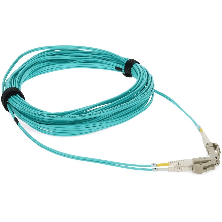 ADDON LC M/M PATCH CABLE 10M AQUA OM4 DUPLEX FIBER PLENUM