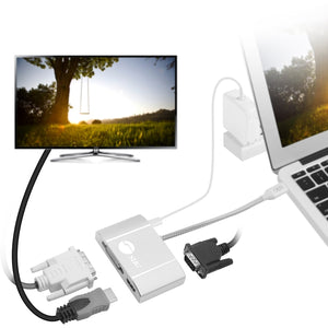 USB-C TO 3-IN-1 MULTIPORT VIDEO ADAP W/PD CHARGING DVI/HDMI/VGA