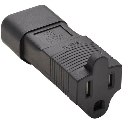 POWER CORD ADAPTER NEMA 5-15R TO C14 10A 125V BLACK