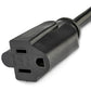 1FT POWER EXTENSION CORD RIGHT ANGLE NEMA 5-15P TO 5-15R FLAT PLUG