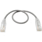 1FT CAT6 GRAY SNAGLESS UTP RJ45 MOLDED SLIM GIGABIT PATCH CABLE