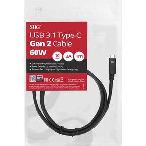 1M USB 3.1 TYPE-C GEN 2 CABLE 60W CHARGE/SYNC 10GBPS TRANSMISSION