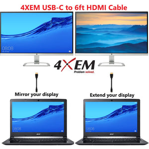 6FT USBC TO HDMI ADAPTER USBC HDMI VIDEO CONVERTER WHITE
