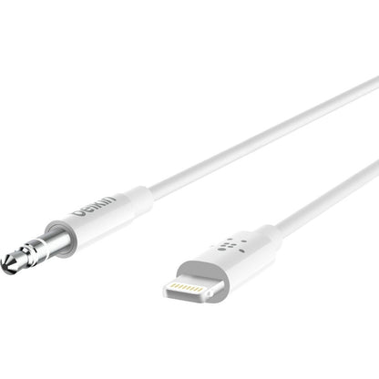 3.5MM AUDIO CABLE W/ LIGHTNING CONNECTOR WHT RETAIL BOX