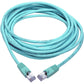 20FT CAT6A PATCH CABLE SNAGLESS SHIELDED STP 10G POE AQUA M/M