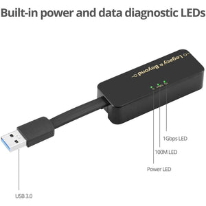 PORTABLE USB 3.0 GIGABIT ENET ADAPTER CONVERTS USB 3.0PORT TO GBE