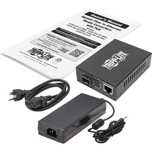 SFP FIBER TO ENET MEDIA CONVERTER POE+ 10/100/1000 MBPS