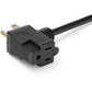 1FT SHORT EXTENSION CORD NEMA 5-15P TO 5-15R PIGGYBACK POWER CORD