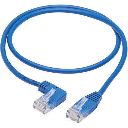 3FT CAT6 BLUE ENET CABLE LEFT ANGLED UTP SLIM MOLDED M/M