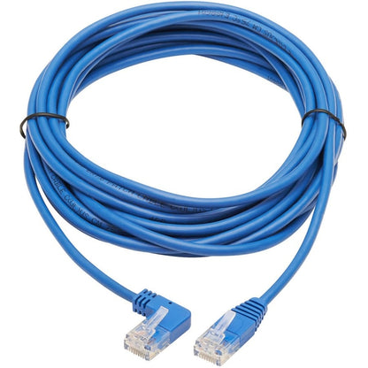 15FT CAT6 BLUE ENET CABLE LEFT ANGLED UTP SLIM MOLDED M/M