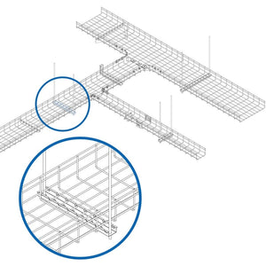 TRAPEZE HANGING CROSS-BRACKET WIRE MESH CABLE TRAYS 300MM 12IN