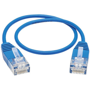 1FT CAT6A GIGABIT ENET CABLE MOLDED ULTRA-SLIM 10G M/M BLUE