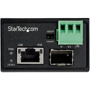 INDUSTRIAL FIBER TO ETHERNET MEDIA CONVERTER SFP TO RJ45 POE 30W