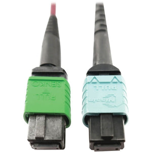 MMF FIBER OPTIC CABLE 400G F/F MTP/MPO-APC TO 24F MTP/MPO-UPC 3M