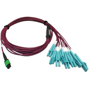 MMF FIBER OPTIC BREAKOUT CABLE 16F MTP/MPO-APC TO X8 LC F/M 3M