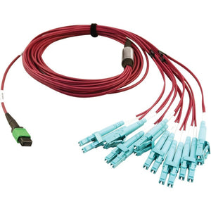 MMF FIBER OPTIC BREAKOUT CABLE 16F MTP/MPO-APC TO X8 LC F/M 5M