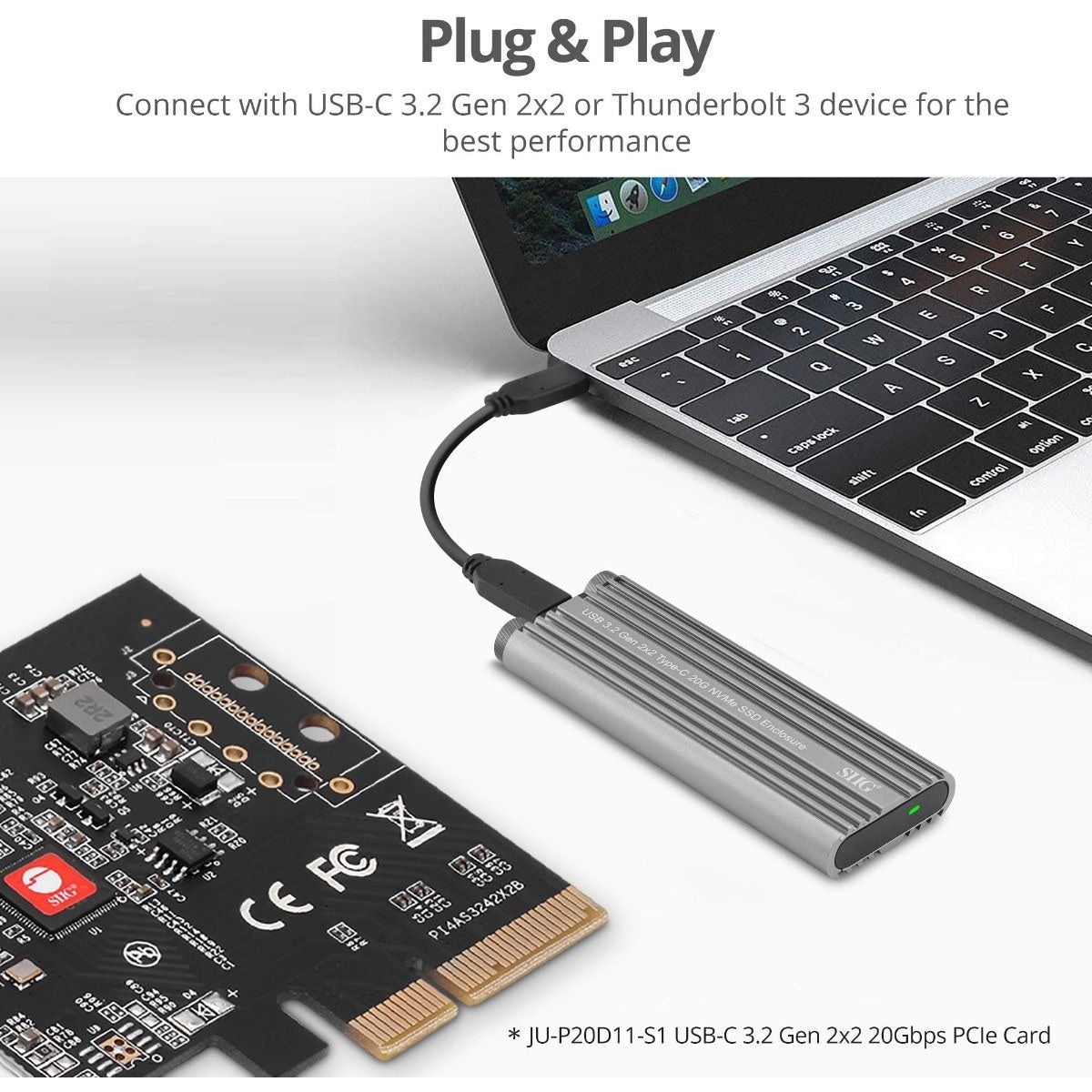 USB 3.2 GEN 2X2 TYPE-C 20G MVME SSD ENCLOSURE