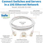 14FT CAT6A WHITE M/M SNAGLESS ANTIBACTERIAL SAFE-IT 10G ENET CBL