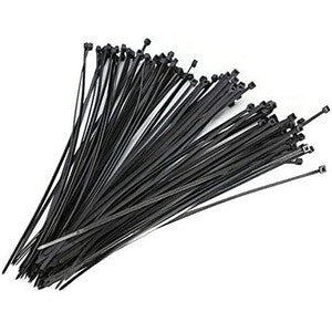 100PK 10IN CABLE TIES BLACK NYLON ZIP TIE WRAPS UL TAA