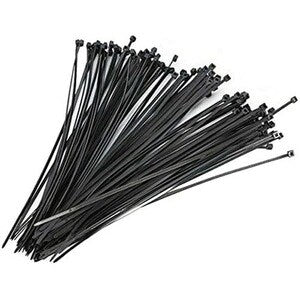 100PK 5IN REUSABLE CABLE TIES BLACK NYLON ZIP TIE WRAPS UL TAA