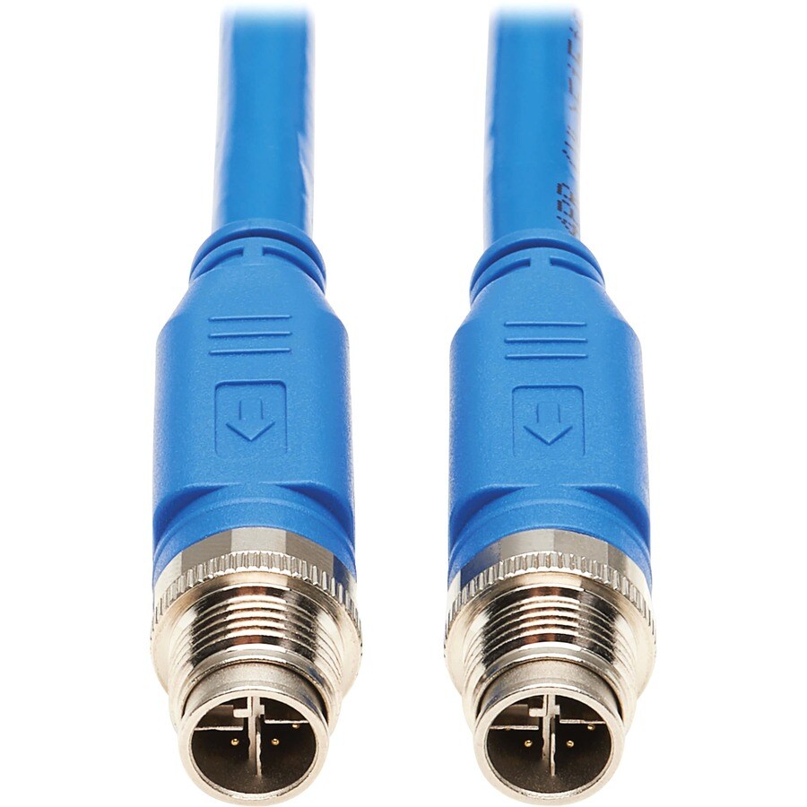 5M CAT6A BLUE M/M 10G SHIELDED M12 X-CODE CMR-LP ETHERN CABLE