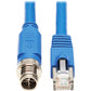 1M ETHERN CABLE SHIELDED M12 X-CODE CAT6A M12 RJ45 M/M BLUE 1M