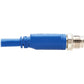 2M CAT6A BLUE M/M 10G SHIELDED M12 X-CODE CMR-LP ETHERN CABLE