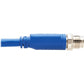 2M CAT6A BLUE M/M SHIELDED M12 X-CODE RIGHT-ANGLE ETHERN CABLE