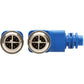 2M CAT6A BLUE M/M SHIELDED M12 X-CODE RIGHT-ANGLE ETHERN CABLE